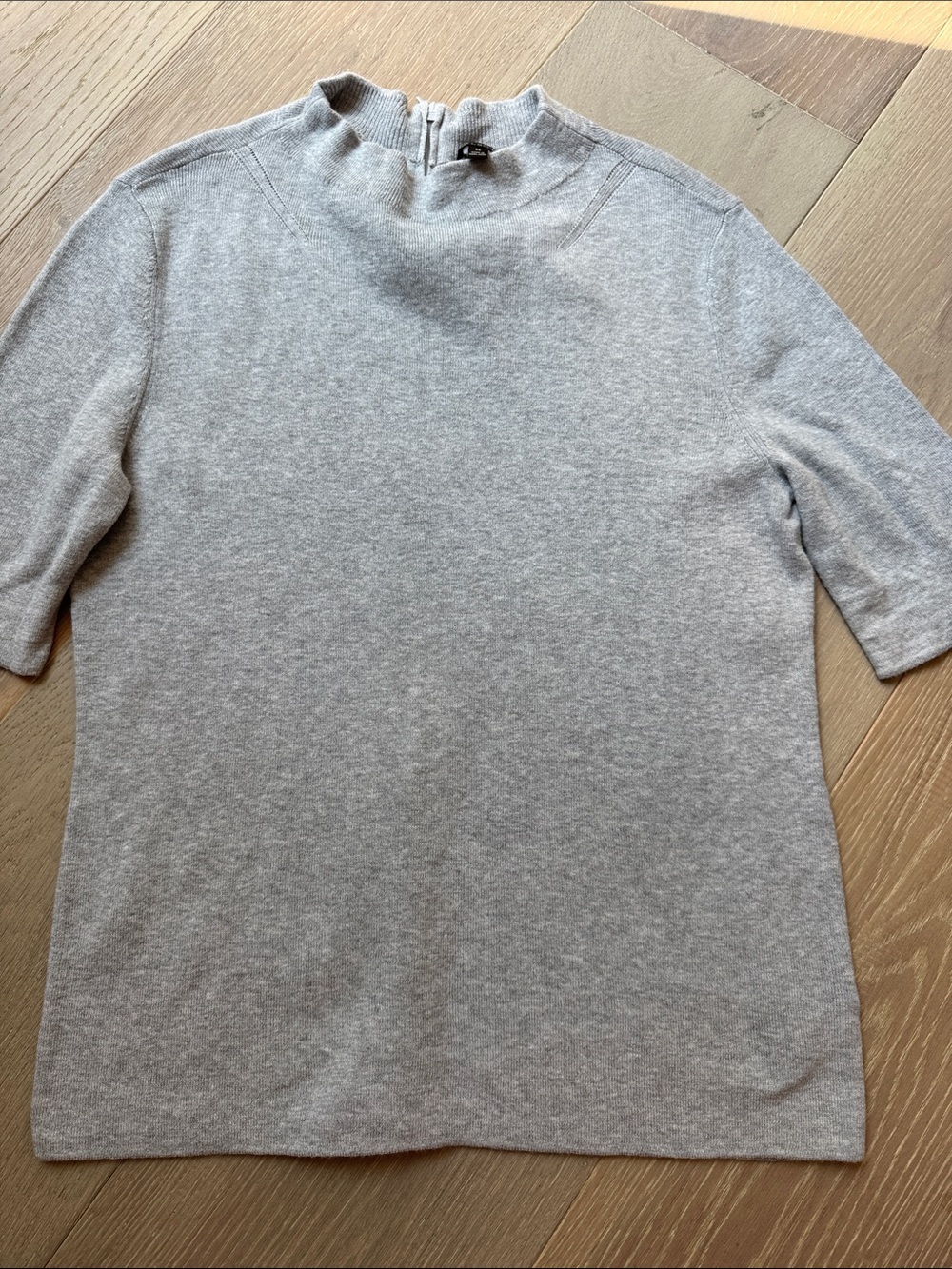 Talbots Light Gray Mock Neck Lightweight Sweater